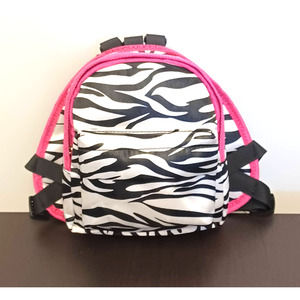 NEW Mini Backpack  Zebra Print with Hot Pink Trim